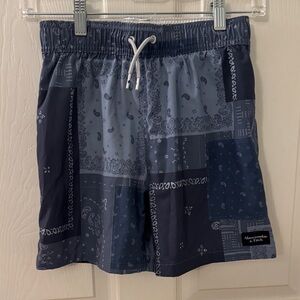 Abercrombie & Fitch Boy’s Navy Patchwork Swim Trunks